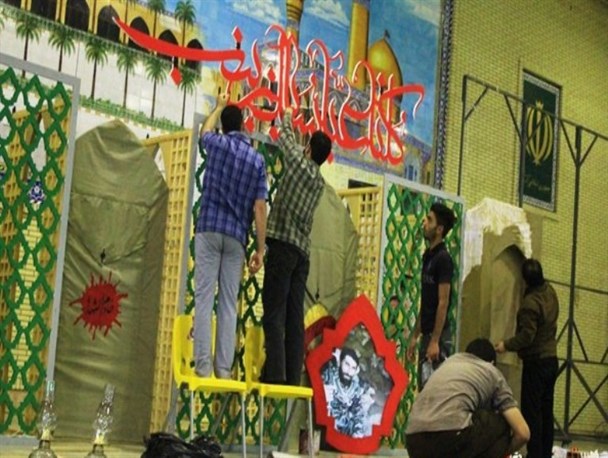 پشت صحنه آماده سازی بزرگداشت اولین شهید مدافع حرم شهرستان قائمشهر
