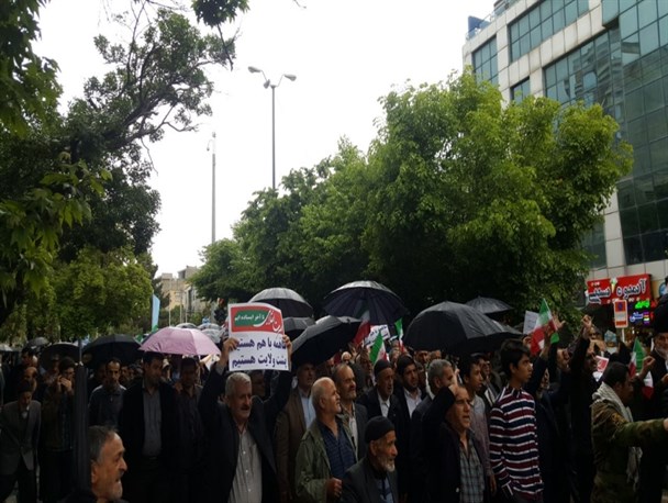 راهپیمایی اعتراضی مردم همدان به خروج امریکا از برجام
