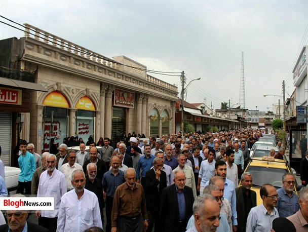 راهپیمایی حمایت از «بیانیه شورای عالی امنیت ملی» در آمل