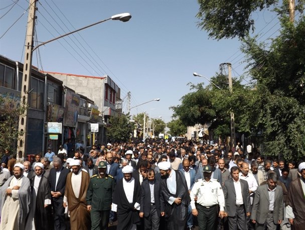 تجمع عظیم مدافعان حریم حجاب و عفاف در سراب + تصاویر