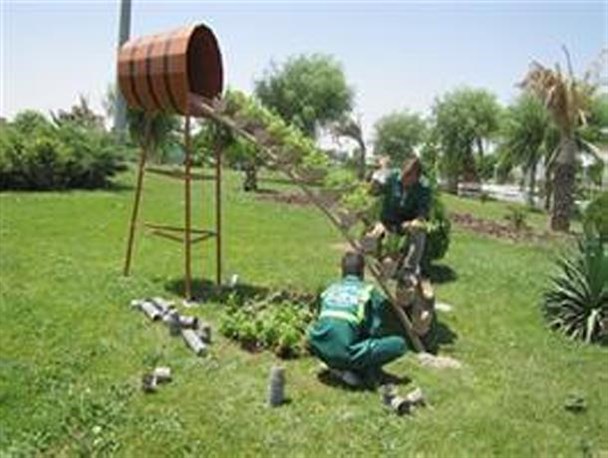 عطر گل های تابستانه در گلدان های آبشاری شهر کهریزک پیچید