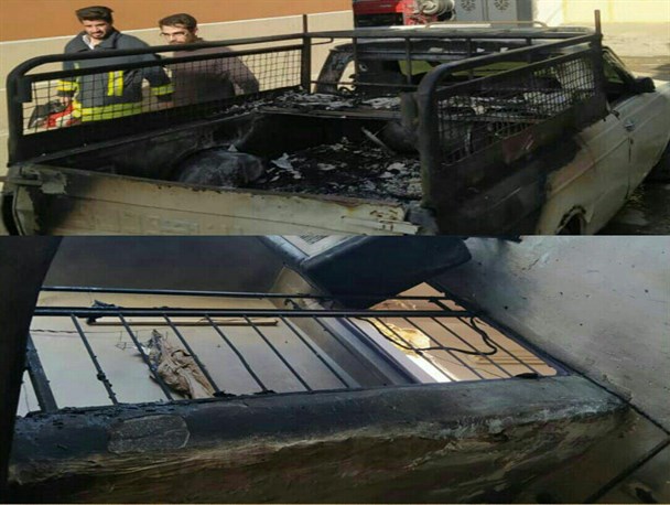 نجات جان یک مادر و فرزند از میان شعله های آتش توسط آتش نشانان کرمانشاهی