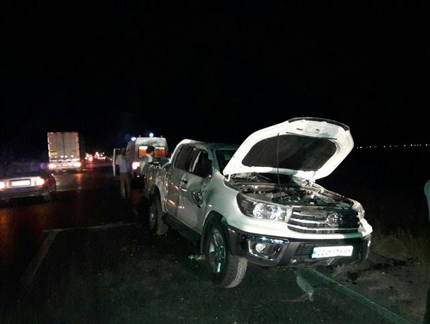 واژگونی یک دستگاه هایلوکس در محور قوچان فاروج