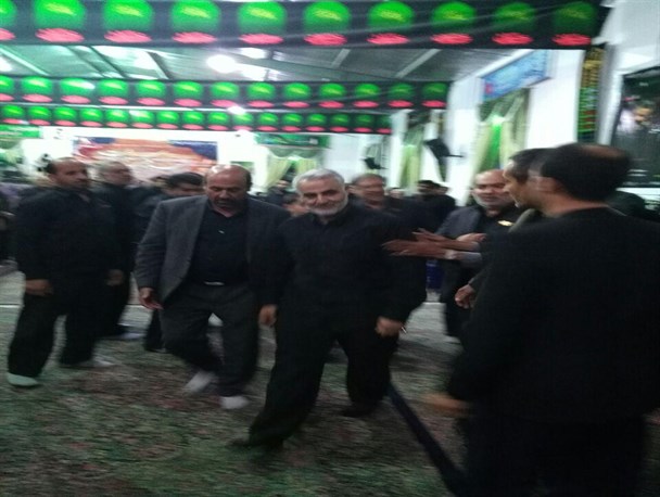 حضور سردار حاج قاسم سلیمانی در تاسوعای حسینی شهر رابر