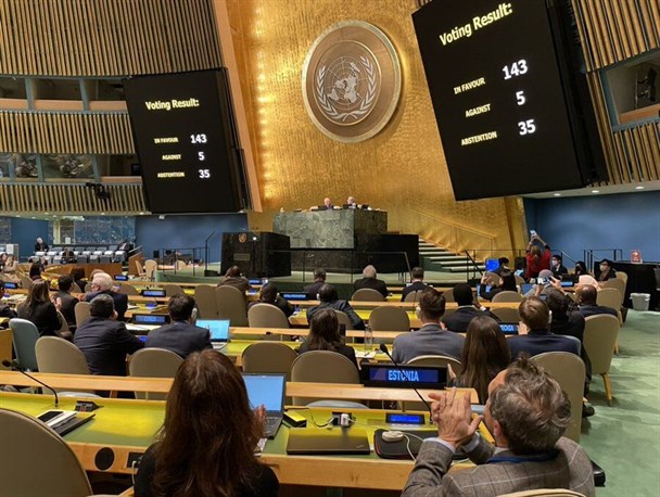 سازمان ملل همه پرسی الحاق مناطقی از اوکراین به روسیه را به رسمیت نشناخت