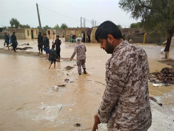 شهرستان دلگان در محاصره کامل سیلاب