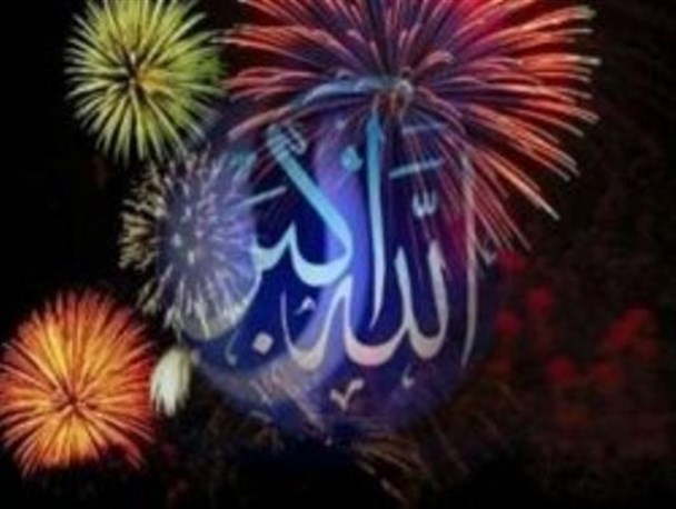 آسمان گیوی با طنین الله اکبر نورافشانی می‌شود