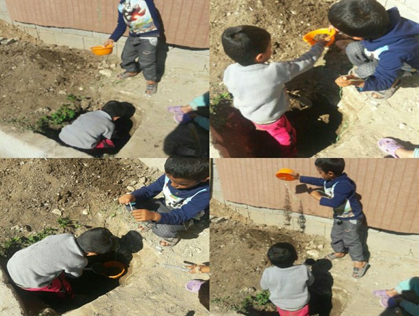 کاشت درخت در یکی از روستاهای لنده به همت کودکان زیر 5 سال+تصاویر