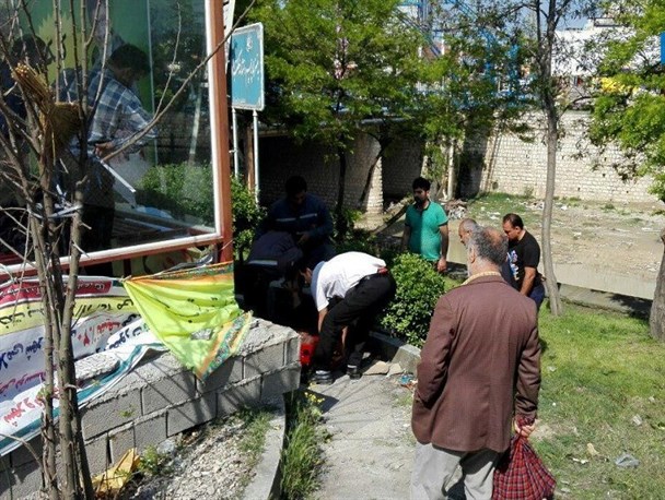 سقوط کارگر از ارتفاع بر اثر برق گرفتگی در نکا +تصاویر