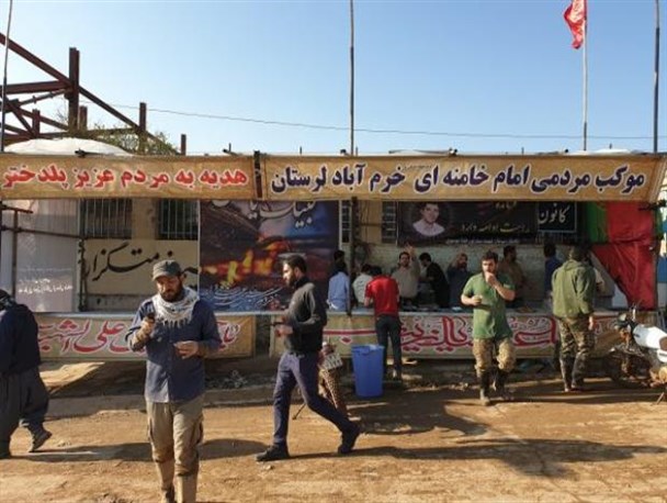 استقرار موکب های اربعین در مناطق سیل زده پلدختر+تصاویر
