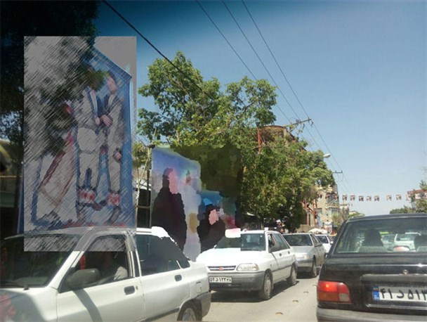 قانون شکنی با چاشنی بنرهای بزرگ!/یک خیابان کوچک و نصب بیش از25 بنر تبلیغاتی+تصاویر