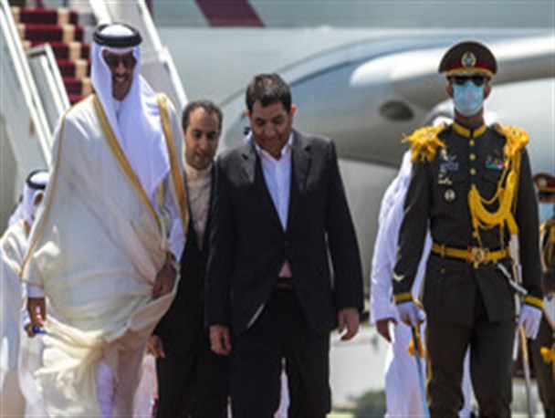 امیر قطر با استقبال معاون اول رییس جمهور وارد تهران شد