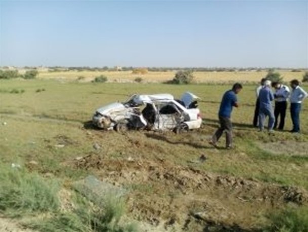۵ کشته و مصدوم حاصل برخورد دو دستگاه خودرو در محور زابل+عکس