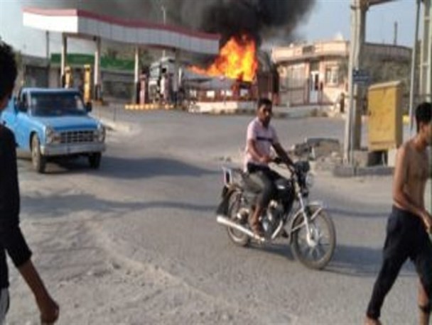 جایگاه سوخت شهر گروگ هرمزگان در آتش سوخت