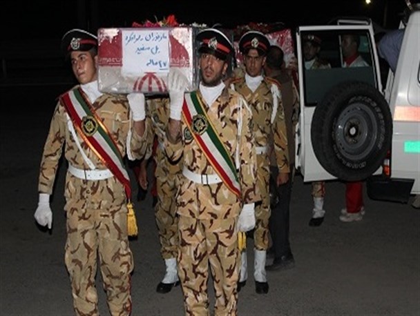 مراسم وداع با 2 شهید گمنام در پادگان دوآب