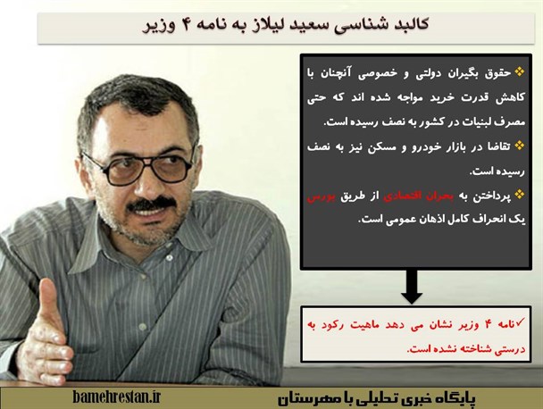 عکس نوشته/کالبد شناسی سعید لیلاز به نامه 4 وزیر