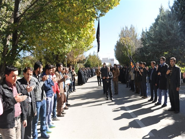 حرکت دسته عزاداری دانشگاه پیام نور ابهر + تصویر