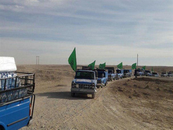 کاروان پر برکت کمک‌های آستان قدس رضوی در مسیر کرمانشاه