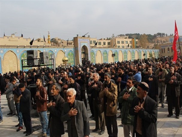 مراسم عزاداری شهادت امام رضا (ع) در حرم مطهر برادر بزرگوارش برگزار شد + تصاویر