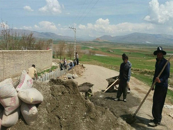 همت جهادی اهالی روستای زرین باغ نهاوند در سال اقتصاد مقاومتی+ عکس