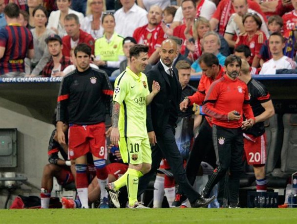 گفت و گوی خنده دار مسی و گواردیولا +عکس