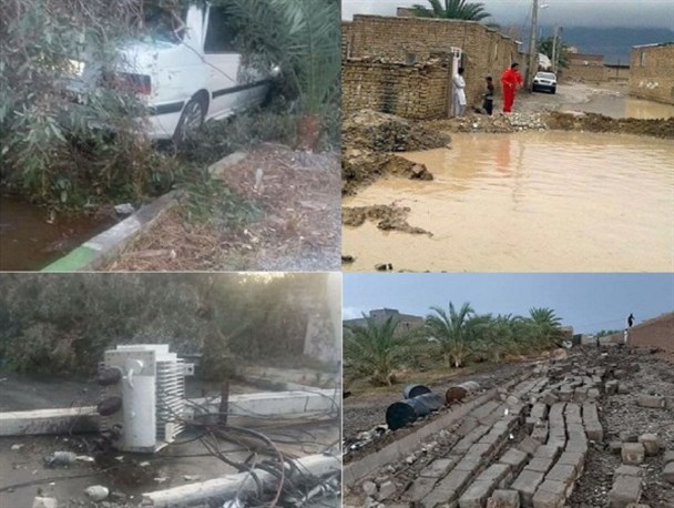 بارش‌های موسمی به تاسیسات زیربنایی جنوب شرق خسارت زد/ از تخریب تیرهای برق تا انسداد راه های اصلی و فرعی