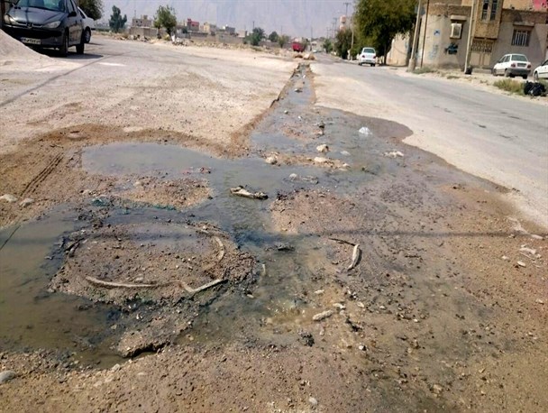مشکل فاضلاب، سلامت کودکان محله را تهدید میکند / رئیس آبفای کازرون: انسداد خطوط فاضلاب امری عادی است