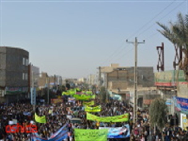 تجلی شکوه مردم زابل در راهپیمایی 22 بهمن از نگاه دوربین اوشیدا