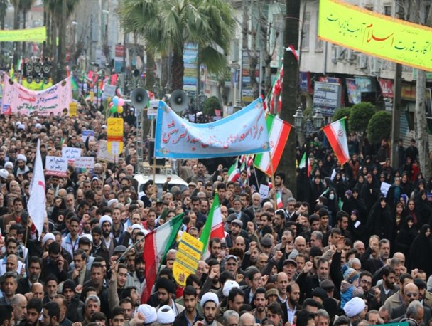 راهپیمایی بزرگ 22 بهمن در لنگرود به روایت تصویر