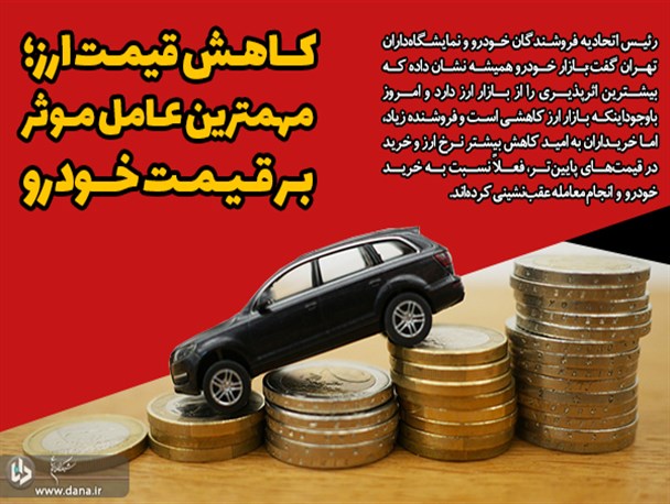 کاهش قیمت ارز؛ مهمترین عامل موثر بر قیمت خودرو/ در صورت افزایش عرضه تا شب عید، قیمت خودرو کاهشی خواهد شد