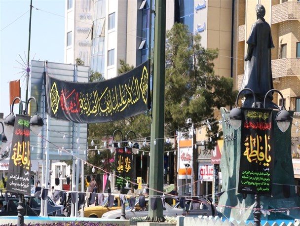 بیرق عزای فاطمیه در سمنان