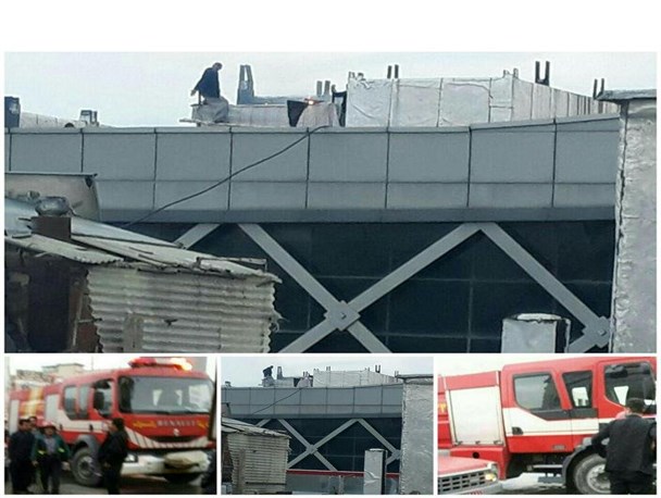 آتش سوزی در پاساژ شهر آفتاب بانه در اثر انفجارموتور برق