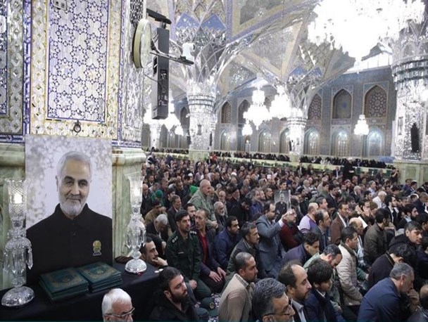 مراسم بزرگداشت چهلمین روز شهادت شهید حاج قاسم سلیمانی در حرم مطهر رضوی