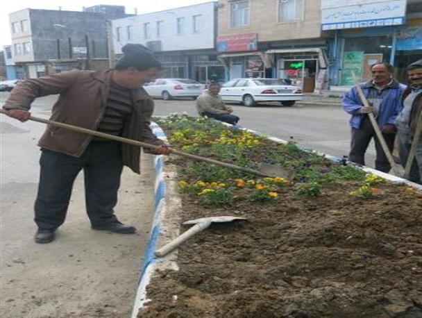 آغاز کاشت گل و گیاه در بلوارها و میادین نیر