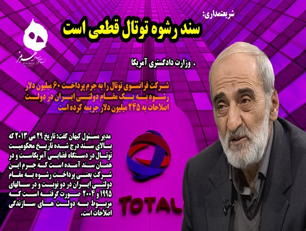 عکس نوشته/شریعتمداری: سند رشوه توتال قطعی است