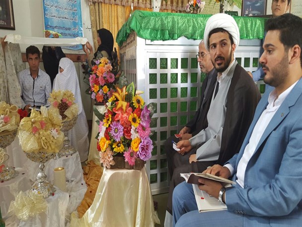مراسم ازدواج ۴ زوج جوان در بقعه متبرکه مقام امام رضا(ع) شهرستان مسجدسلیمان برگزار شد+تصاویر