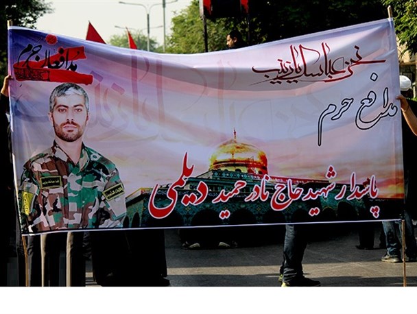 اولین سالگرد شهادت مدافع حرم نادرحمید در اهواز