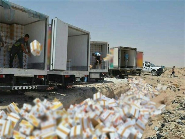 معدوم شدن 19هزار پاکت شیر در سرباز