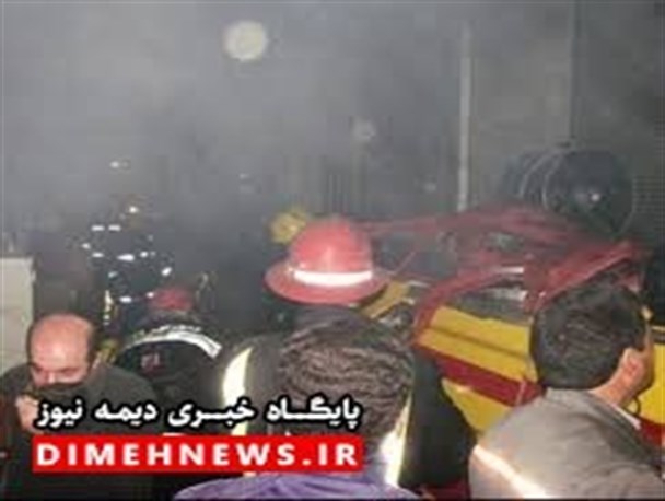 حریق در مغازه به دلیل اتصالی سیم های برق