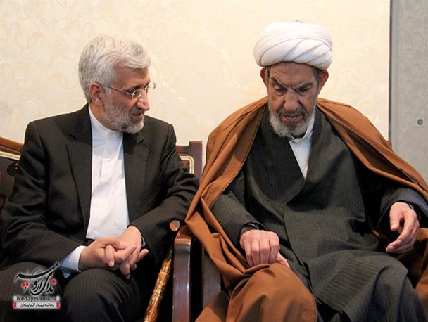 حضور جلیلی در بیت آیت الله غلامرضا حسنی+تصاویر