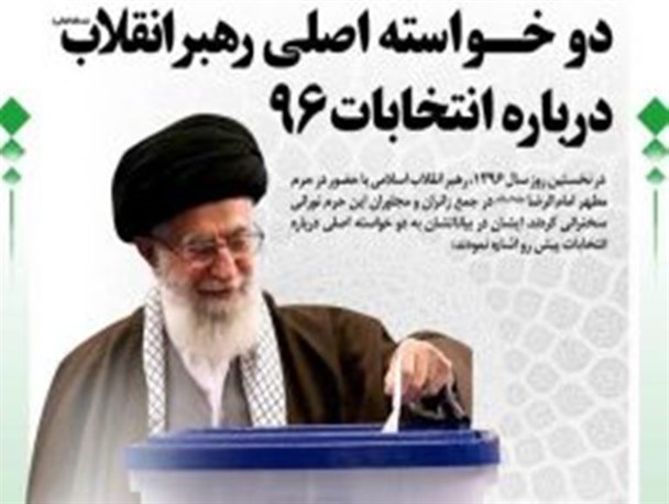 ۲ خواسته اصلی رهبر انقلاب درباره انتخابات ۹۶
