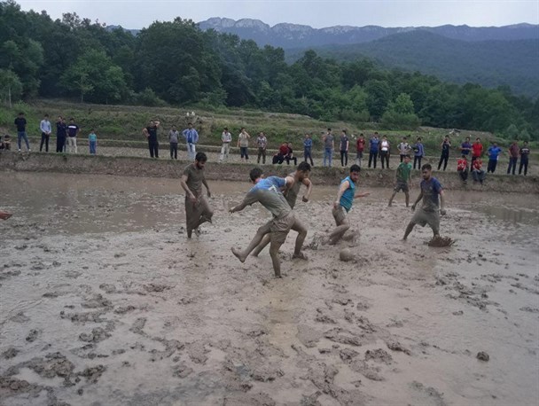 برگزاری مسابقه فوتبال در شالیراز در روستای میاندره کردکوی