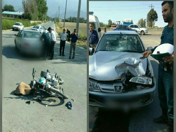برخورد موتورسیکلت با خودروی سواری پژو در جاده النگ ۱ نفر مصدوم بر جای گذاشت