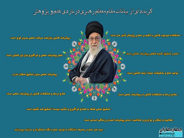 اینفوگرافی/ " گزیده ای از بیانات مقام معظم رهبری درباره علو و پژ وهش"