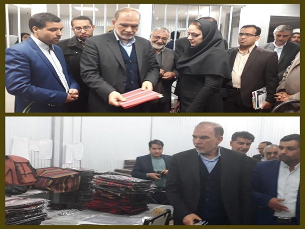 بازدید معاون امور تعاون وزیر تعاون،کار و رفاه اجتماعی از شرکت جاجیم بافی هزار گل قهستان قاین+تصاویر