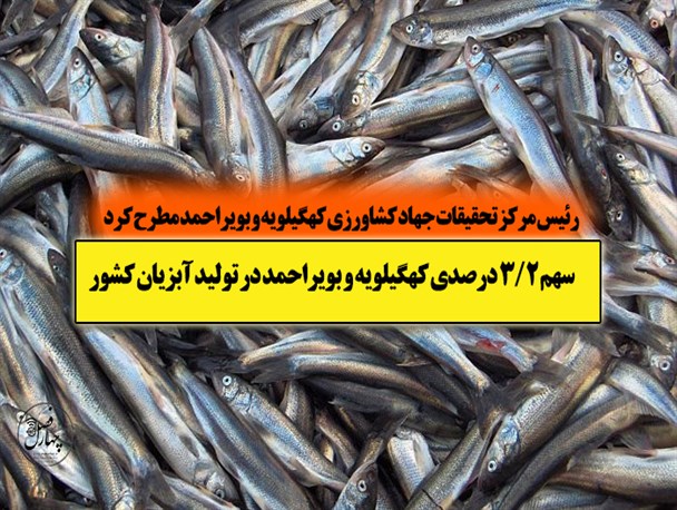 سهم ۳.۲ درصدی کهگیلویه و بویراحمد در تولید آبزیان کشور / نظارت ناکافی بر تولید چالش مهم کشاورزی