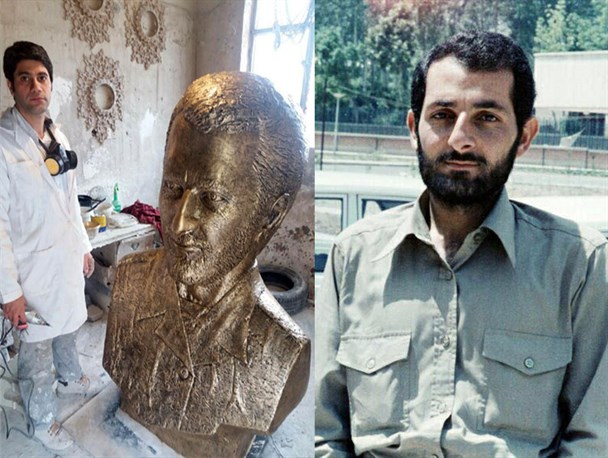 مجسمه شهید "مهدی باکری" توسط هنرمند پارس آبادی ساخته شد + عکس