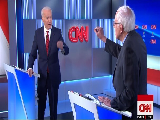 "کرونا" و "انقلاب" چالش مناظره بایدن-سندرز