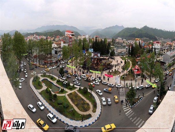 تصویر هوایی از میدان امام خمینی (ره) تالش