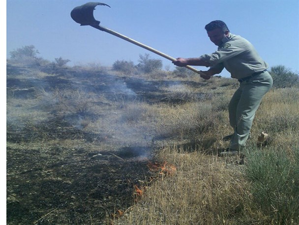 آتش سوزی مراتع روستای لهنه طارم مهار شد/ آتش به 5 هکتار از مراتع روستای لهنه طارم خسارت زد